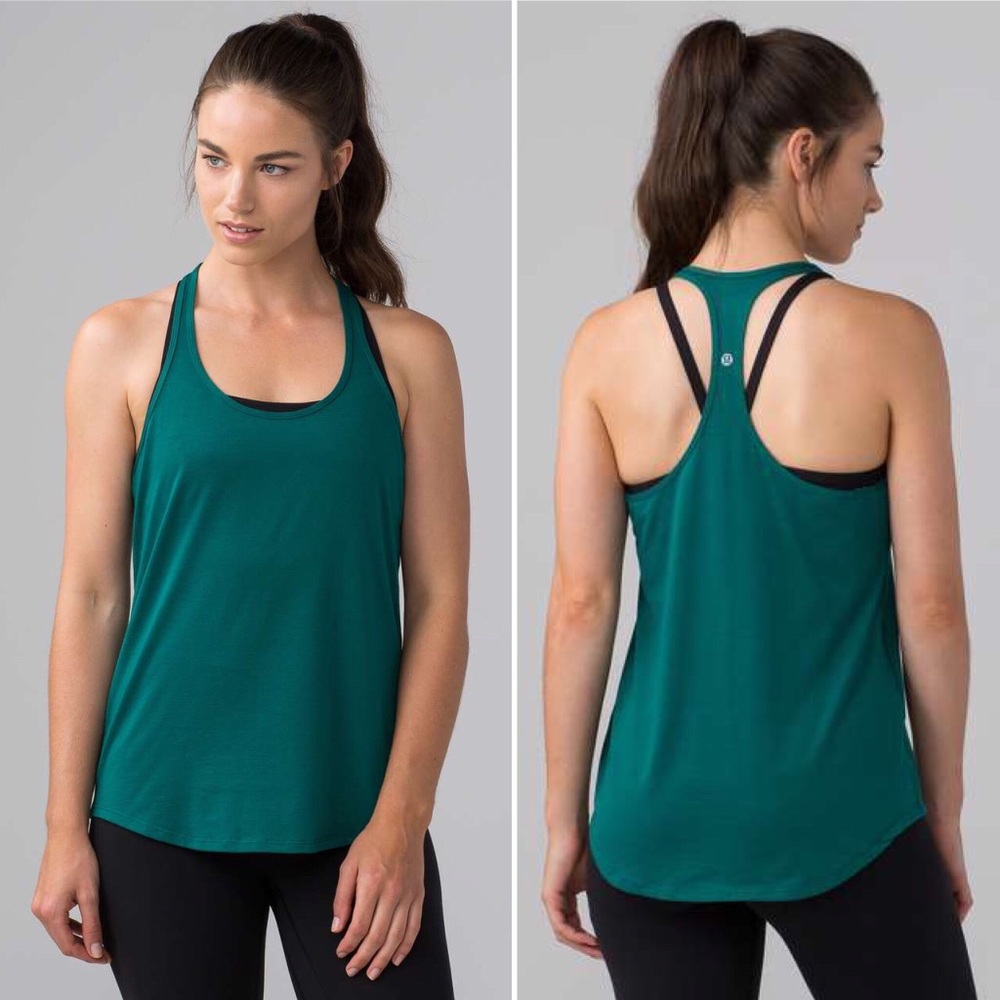 NWT lululemon tech mesh singlet Sz 6 forage teal